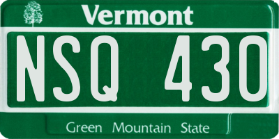 VT license plate NSQ430