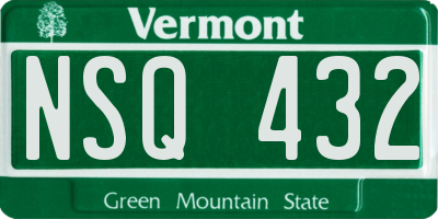 VT license plate NSQ432