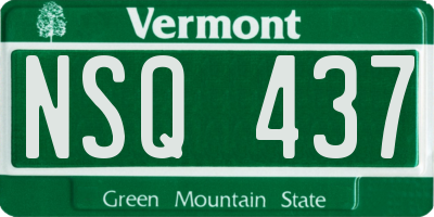 VT license plate NSQ437