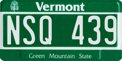 VT license plate NSQ439