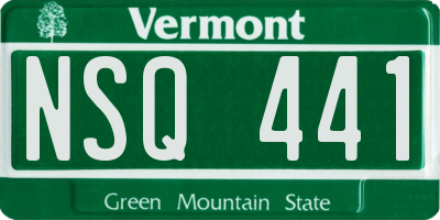 VT license plate NSQ441
