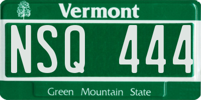 VT license plate NSQ444