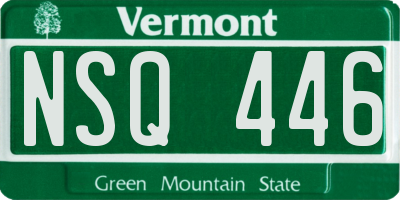 VT license plate NSQ446