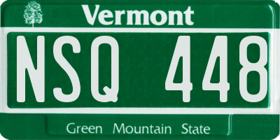 VT license plate NSQ448