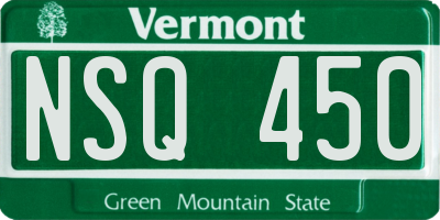 VT license plate NSQ450