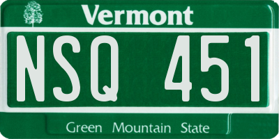 VT license plate NSQ451
