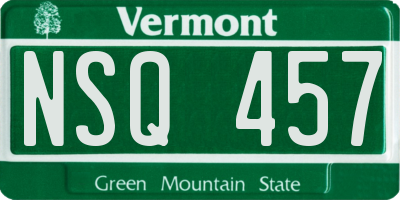 VT license plate NSQ457