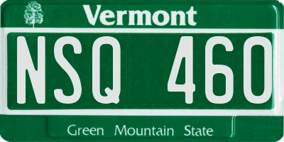 VT license plate NSQ460