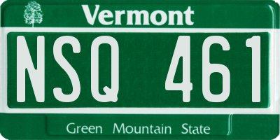 VT license plate NSQ461
