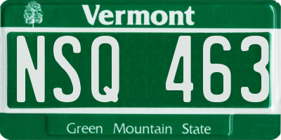 VT license plate NSQ463