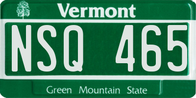 VT license plate NSQ465