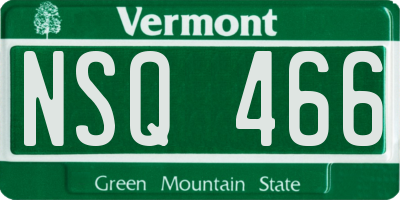 VT license plate NSQ466
