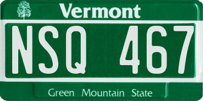 VT license plate NSQ467