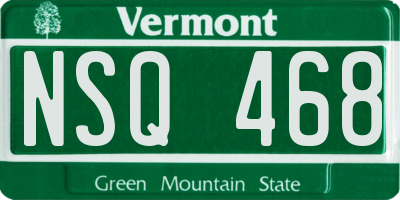 VT license plate NSQ468