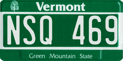 VT license plate NSQ469
