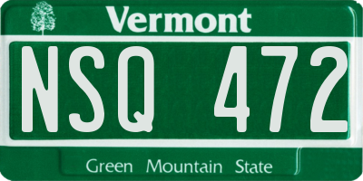 VT license plate NSQ472