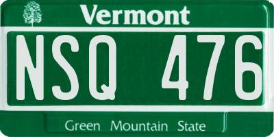 VT license plate NSQ476