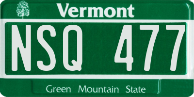 VT license plate NSQ477