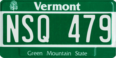 VT license plate NSQ479