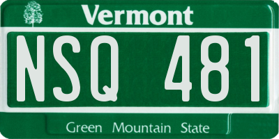 VT license plate NSQ481