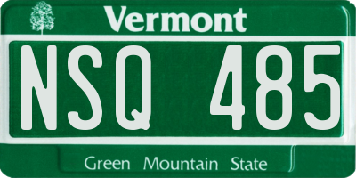 VT license plate NSQ485