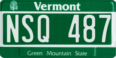 VT license plate NSQ487