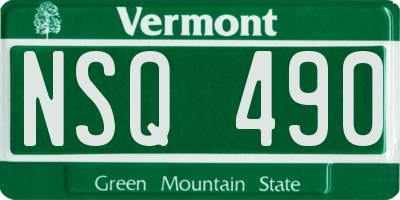 VT license plate NSQ490