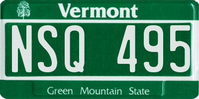 VT license plate NSQ495