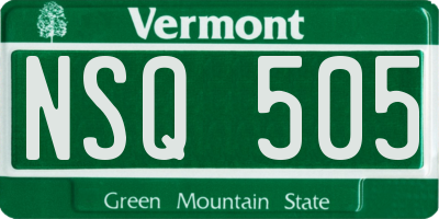 VT license plate NSQ505