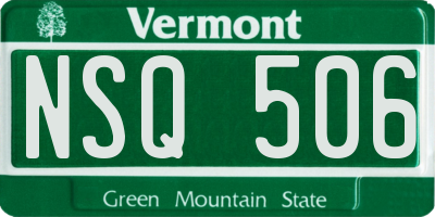 VT license plate NSQ506