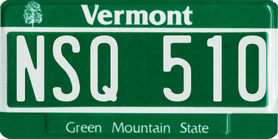 VT license plate NSQ510