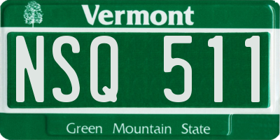 VT license plate NSQ511