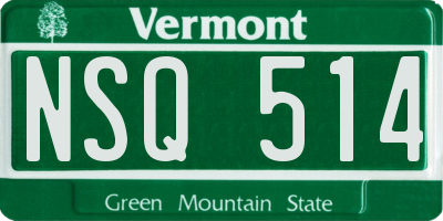 VT license plate NSQ514