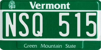 VT license plate NSQ515