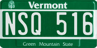 VT license plate NSQ516