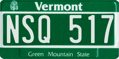 VT license plate NSQ517
