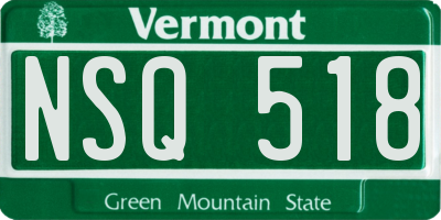 VT license plate NSQ518