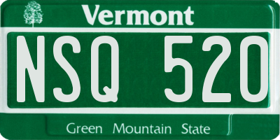 VT license plate NSQ520