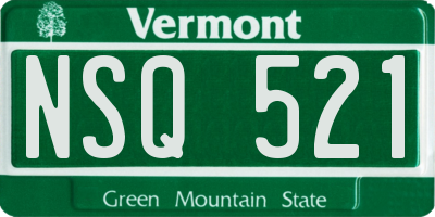 VT license plate NSQ521