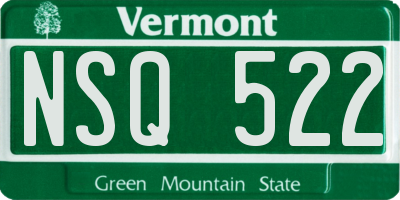 VT license plate NSQ522