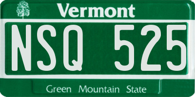 VT license plate NSQ525