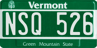 VT license plate NSQ526