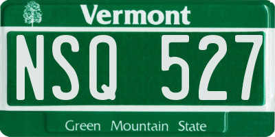 VT license plate NSQ527