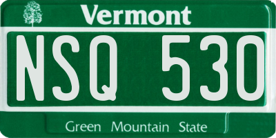 VT license plate NSQ530