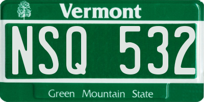 VT license plate NSQ532