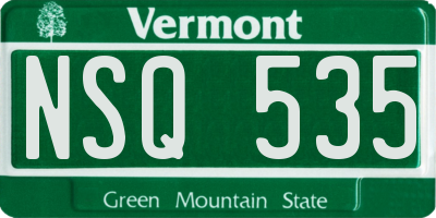 VT license plate NSQ535
