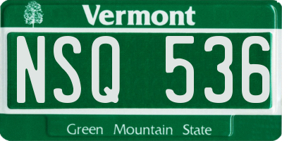 VT license plate NSQ536