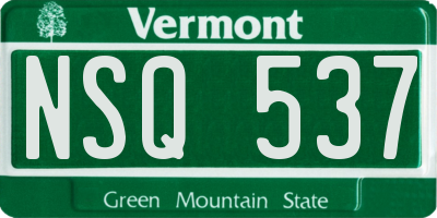 VT license plate NSQ537