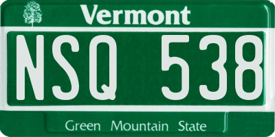 VT license plate NSQ538