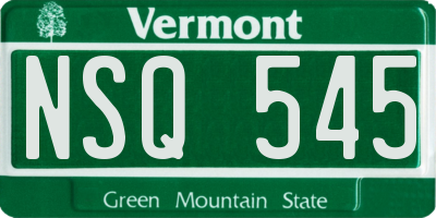 VT license plate NSQ545